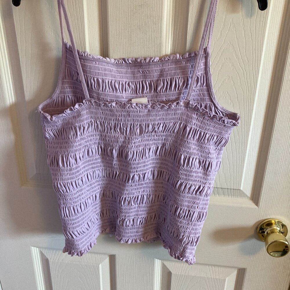 Women H&M Smocked Tank Top Size Large Lavender - Picture 5 of 5